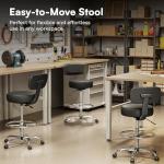 Adjustable Drafting Chair with Foot Rest - Black