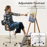 Adjustable Drafting Chair with Foot Rest - Black