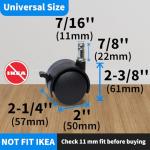 MySit 2" Office Chair Caster Wheels with Brake