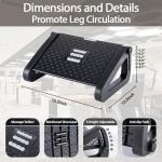 Adjustable Ergonomic Foot Rest with Massage Roller