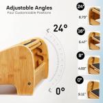 Bamboo Under Desk Footrest with Adjustable Height