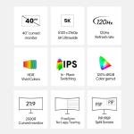 CRUA 40'' 5K Ultra Wide Curved Gaming Monitor