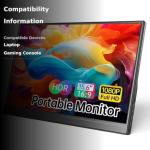 15.6" Portable 1080p USB-C HDMI Gaming Monitor
