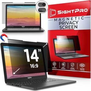 SightPro Magnetic Laptop Privacy Screen 14 Inch 16:9 - Removable Computer Privacy Filter Shield and Protector