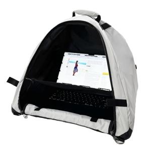 LAPTOP TENT - Portable Sun Shade & Water-Resistant Beach Bag for Outdoor Work | Heat & UV Reflective Fabric | Computer Privacy Hood & Glare Shield | Convertible Tote for Laptop, Towels, Drinks & More
