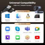 UGREEN 4K Webcam with Microphones and Autofocus