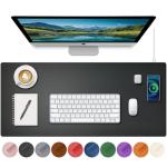 Wireless Charging Desk Mat and Mouse Pad, Black