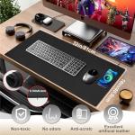 Wireless Charging Desk Mat and Mouse Pad, Black