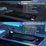 Wireless Charging RGB Gaming Mouse Pad with Phone Holder