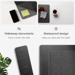 Wireless Charging Desk Mat, Reversible Felt & Vegan Leather