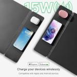 Wireless Charging Desk Mat, Reversible Felt & Vegan Leather