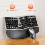 Wireless Ergonomic Keyboard and Mouse Set for Comfort