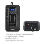 CyberPower EC650LCD Ecologic Battery Backup & Surge Protector UPS System, 650VA/390W, 8 Outlets, ECO Mode, Compact Uninterruptible Power Supply
