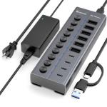10-Port USB-C Hub with Individual Switches