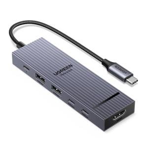 UGREEN Revodok Pro USB-C Hub 6 in 1 10Gbps 4K 60Hz HDMI, 100W Power Delivery for MacBook Pro/Air, iPad Pro, Thinkpad Rog Ally and More.