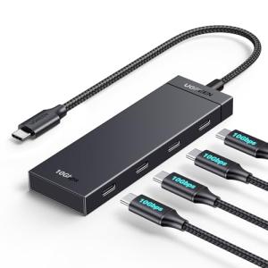 UGREEN USB-C Hub 4-Port 10Gbps Data Only USB 3.2 Hub Multiport Adapter Compatible with MacBook Pro, MacBook Air, iPad Pro, iPad mini 6 and iPhone 15, Plug and Play 0.3ft Cable