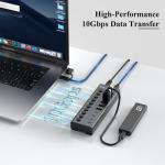 10-Port USB-C Hub with Individual Switches
