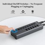 10-Port USB-C Hub with Individual Switches