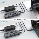 10-Port USB-C Hub with Individual Switches