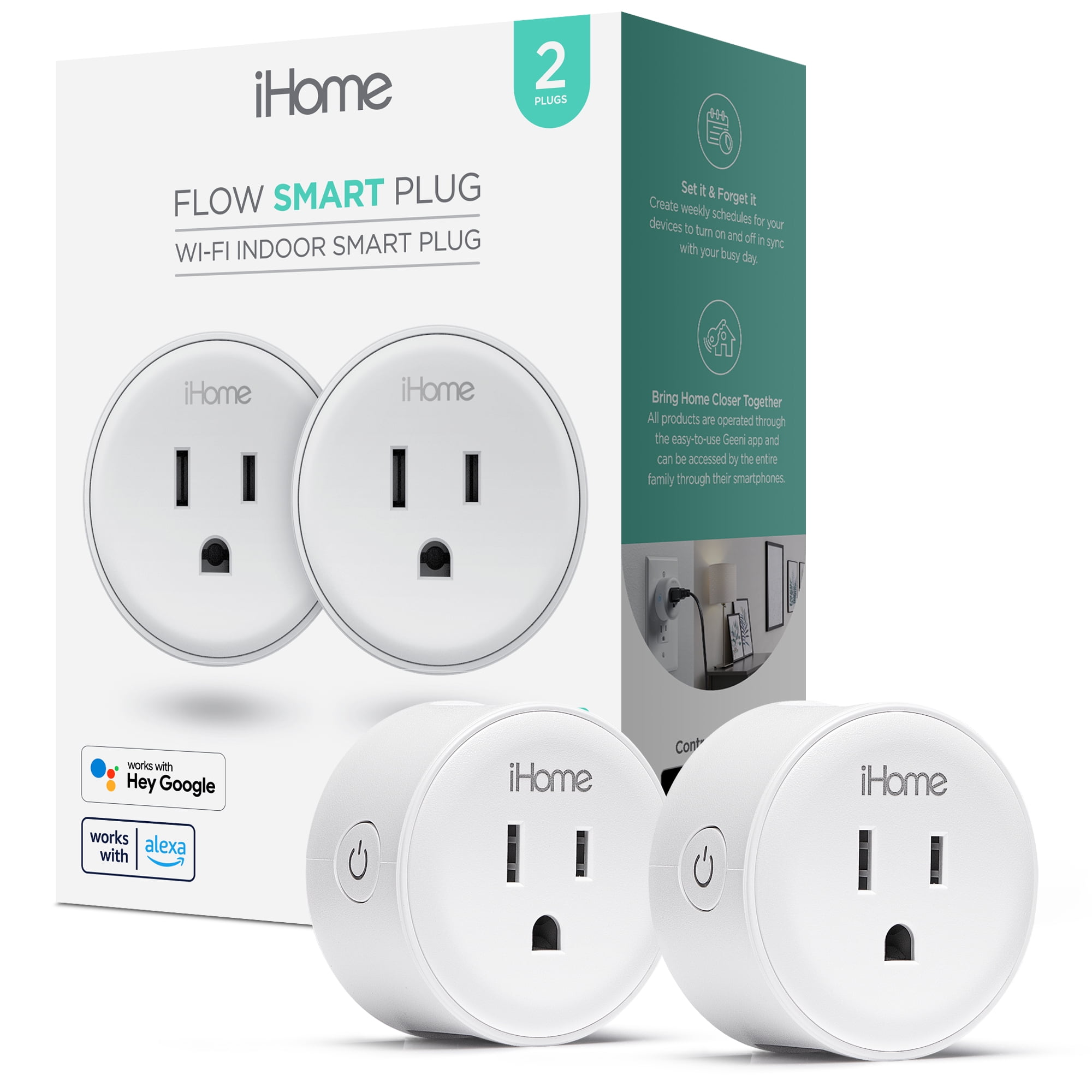 Alexa and Google Home Compatible Smart Plug (2 Pack)