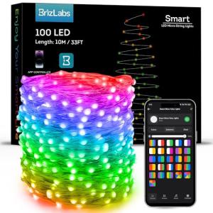 BrizLabs Smart Fairy Lights - 33ft Color Changing LEDs