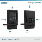 Schlage Smart Keyless Touchscreen Door Lock, Matte Black