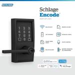 Schlage Smart Keyless Touchscreen Door Lock, Matte Black