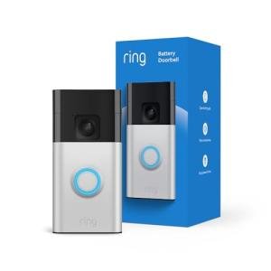 Ring Battery Doorbell | Home or business security with Head-to-Toe Video, Live View with Two-Way Talk, and Motion Detection & Alerts, Satin Nickel