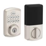 Kwikset Powerbolt 250 10-Button Keypad Satin Nickel Transitional Electronic Deadbolt Door Lock, Featuring Convenient Keyless Entry, Customizable User Codes, and Auto-Locking