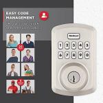 Kwikset Powerbolt 250 10-Button Keypad Satin Nickel Transitional Electronic Deadbolt Door Lock, Featuring Convenient Keyless Entry, Customizable User Codes, and Auto-Locking
