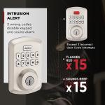 Kwikset Powerbolt 250 10-Button Keypad Satin Nickel Transitional Electronic Deadbolt Door Lock, Featuring Convenient Keyless Entry, Customizable User Codes, and Auto-Locking