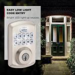 Kwikset Powerbolt 250 10-Button Keypad Satin Nickel Transitional Electronic Deadbolt Door Lock, Featuring Convenient Keyless Entry, Customizable User Codes, and Auto-Locking