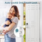 Smart Keyless Entry Door Lock - SMONET Fingerprint Electronic Deadbolt Touchscreen Keypad Biometric Digital Bluetooth Door Lock Smart Deadbolt Compatible with Alexa for Homes and Hotel Silver