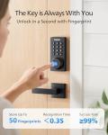 Philips WiFi Keypad Door Lock with Handle, Built-in WiFi, APP/Voice/Fingerprint/Passcode/Key Unlock, Smart Lock for Front Door, Complete Front Door Lock Set, Keyless Entry, Digital Deadbolt, Auto-Lock