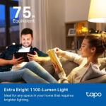 TP-Link Tapo Smart Light Bulbs, 1100 Lumens High Brightness (75W Equivalent), Matter-Certified, 16M Colors WiFi Light Bulb, Dimmable, Works w/Siri, Alexa & Google Home, A19 E26, Tapo L535E(2-Pack)