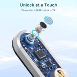 Smart Keyless Entry Door Lock - SMONET Fingerprint Electronic Deadbolt Touchscreen Keypad Biometric Digital Bluetooth Door Lock Smart Deadbolt Compatible with Alexa for Homes and Hotel Silver
