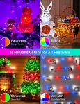 Aoycocr 66FT 132 LEDs WiFi Smart Christmas Tree Lights, Alexa Voice Controlled RGB Fairy Lights with App, Music Sync LED Party Lights for Xmas Tree & Home Holiday Decor