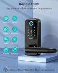 Hornbill Smart Lock Keyless Entry with Handle - Fingerprint Door Locks for Front Door - Keypad Electronic Digital Biometric Bluetooth Passcodes, Works with Alexa, App Control Touch Screen,Auto Lock