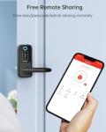 Hornbill Smart Lock Keyless Entry with Handle - Fingerprint Door Locks for Front Door - Keypad Electronic Digital Biometric Bluetooth Passcodes, Works with Alexa, App Control Touch Screen,Auto Lock
