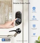Veise RZ07 Smart Lock, Fingerprint Door Lock, 7-in-1 Keyless Entry with App Control, Electronic Touchscreen Keypad Deadbolt, Biometric Smart Locks for Front Door, Matte Black