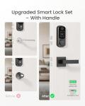 DESLOC B200 Fingerprint Smart Lock with 2 Lever Handles, Keyless Entry Front Door Lock Set, Electronic Keypad Deadbolt, App Control, Auto Lock, Long Battery Life, Secure Home Access