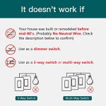 TREATLIFE Single Pole Smart Light Switch, Neutral Wire Required, 2.4GHz Wi-Fi Light Switch, Works with Alexa and Google Home, Schedule, Remote Control