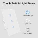 XFOX Glass Panel Smart Touch Light Switch 3-Gang - Tuya Matter Enabled for Apple Home/Siri, Alexa, Google - Requires Neutral - WiFi 2.4GHz - 120V 10A