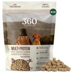 360 Pet Nutrition Freeze-Dried Raw Dog Food – Multi-Protein with Beef, Chicken, Fish, Liver & Organs, High Protein, Omega-3s, Fruits, Veggies & Superfoods, Grain-Free, No Fillers, 1 lb – Made in USA