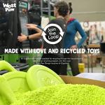 West Paw Zogoflex Qwizl Dog Puzzle Treat Toy – Interactive Chew Toy for Dogs – Dispenses Pet Treats – Brightly-Colored Dog Enrichment Toy for Aggressive Chewers, Fetch, Catch, Small 5.5", Granny Smith