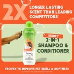 TropiClean 2-in-1 Dog Shampoo and Conditioner, Moisturizing Dog Detangler, Puppy Safe, Made in the USA, Papaya Scent, Cat & Kitten Safe, 20oz.