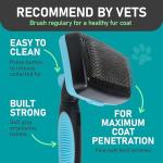 Maxpower Planet Dog Rake and Dog Hair Brush - Gently Removes Loose Undercoat, Mats and Tangled - Deshedding Grooming Tool for Dogs & Cats - Self Cleaning Slicker Brush - All Hair Types
