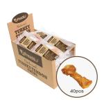AFreschi Turkey Tendons for Dogs, USA-Sourced, Healthy Dog Treats, Rawhide-Free Puppy Chews, Long Lasting, All Natural, Hypoallergenic Dog Treats for Small Breeds, 40 Count Box Bone (S)