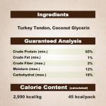 AFreschi Turkey Tendons for Dogs, USA-Sourced, Healthy Dog Treats, Rawhide-Free Puppy Chews, Long Lasting, All Natural, Hypoallergenic Dog Treats for Small Breeds, 40 Count Box Bone (S)