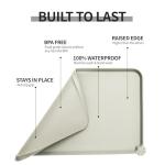 Reopet Waterproof Pet Feeding Mat with High Raised Edges, Heavier and Thicker Placemats for Cat Dog Water Bowl with BPA Free, Dogs Cats Food Mats for Messy Drinkers to Prevent Spill and Protect Floors